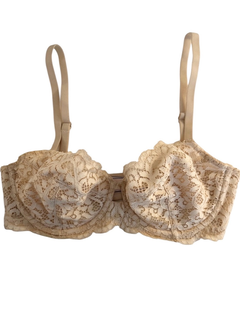 Victoria's Secret Tan Lace Underwire Body By Victoria Bra Size‎ 32DD